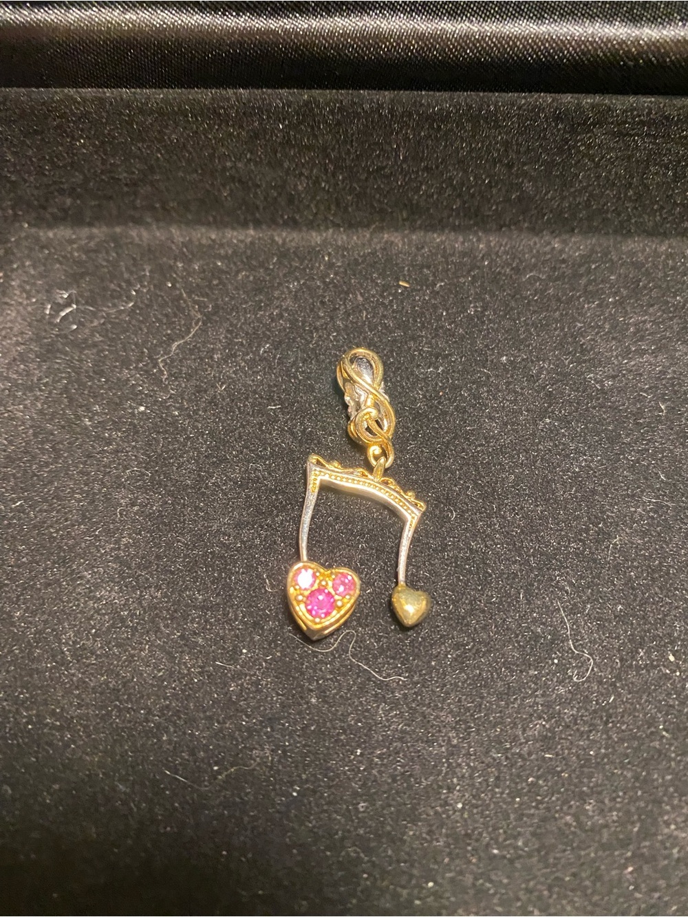 Gems en Vogue Ruby music notes 🎵 Charm in Sterling Silver with 14k Accents